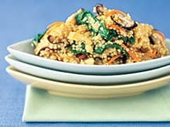 Quinoa risotto with arugula and Parmesan